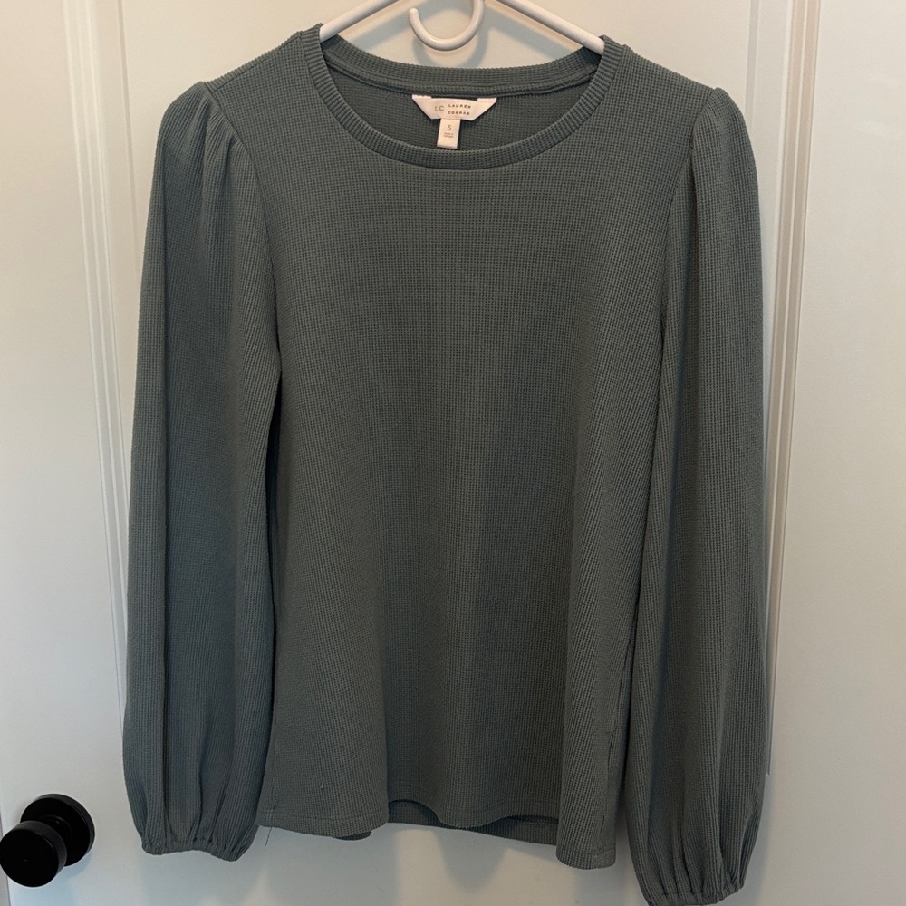 LC Lauren Conrad Teal Long Sleeve Blouse